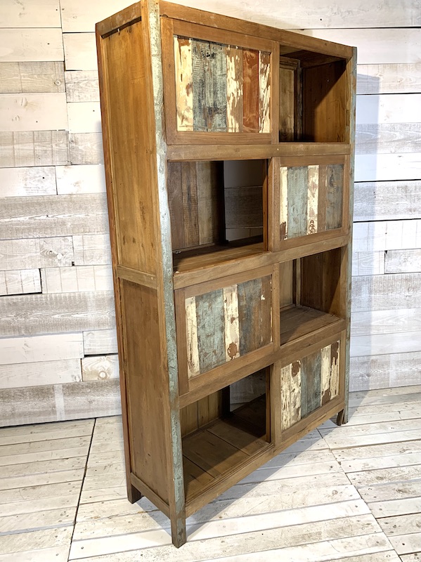 Estanterías infantil con puertas correderas madera blanco